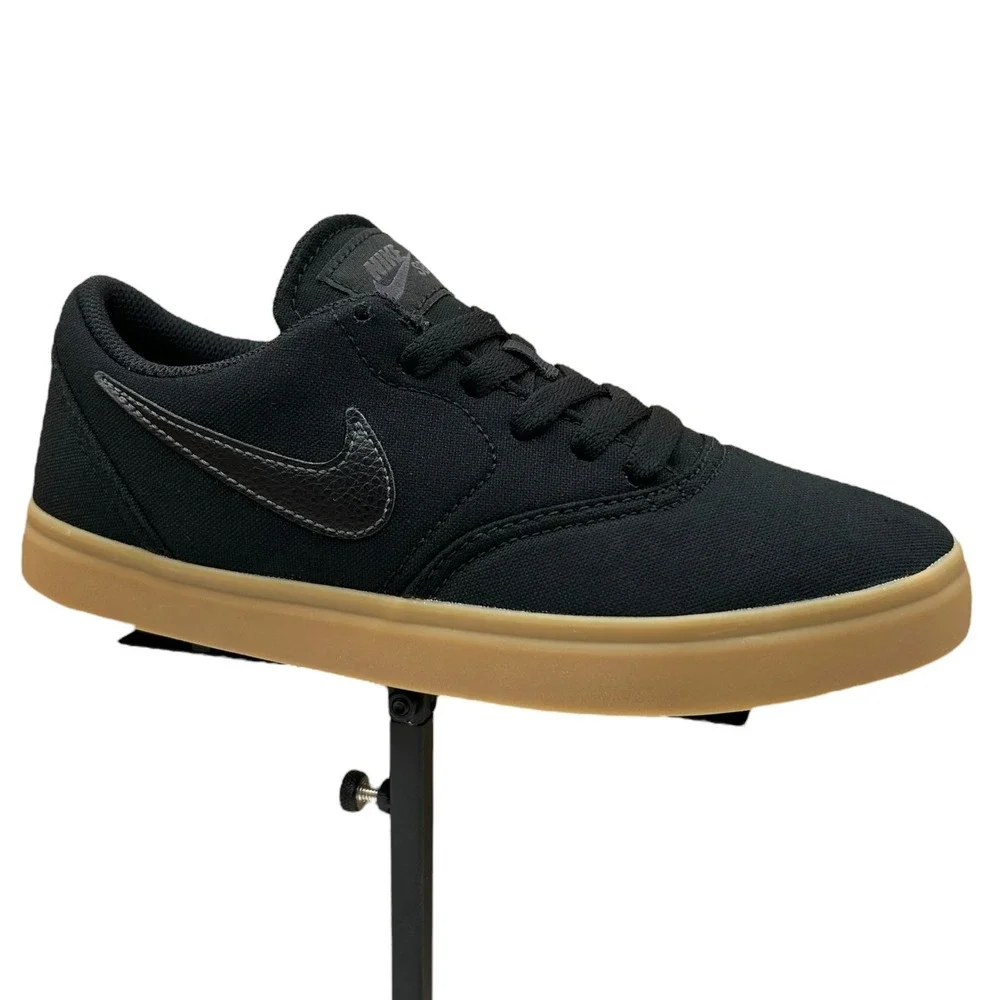 Nike SB Check Youth Boys Skate Canvas Sneakers Size 5Y Black-Tan Lace up Low Top